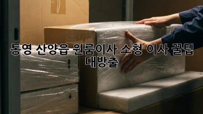 통영 산양읍 원룸이사? 소형 이사 꿀팁🍯 대방출!